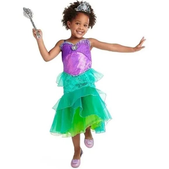 DISNEY STORE\PARKS ARIEL THE LITTLE MERMAID HALLOWEEN  TUTU DRESS SIZE: 5/6 - Picture 1 of 6